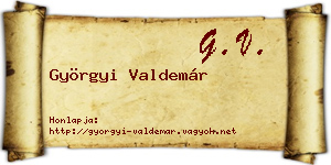 Györgyi Valdemár névjegykártya